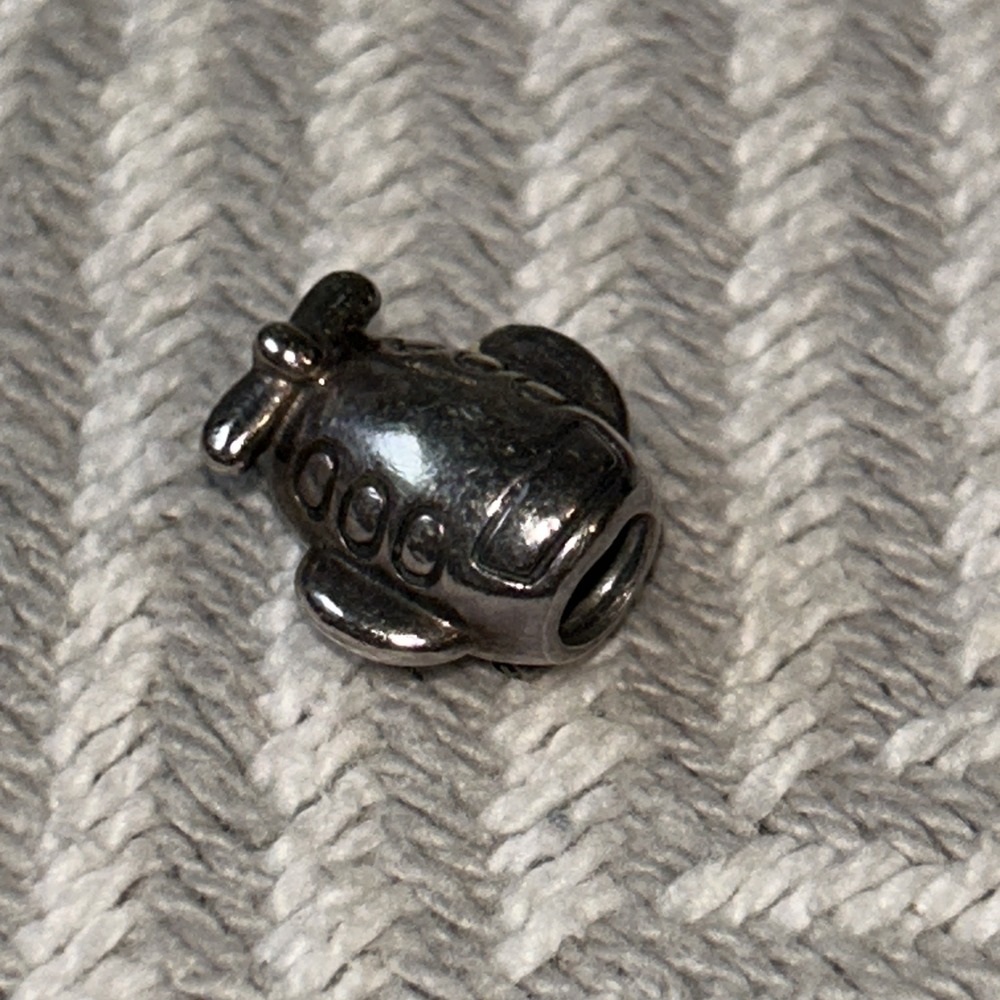 PANDORA STERLING SILVER AIRPLANE CHARM 790561-925 ALE AEROPLANE H1
